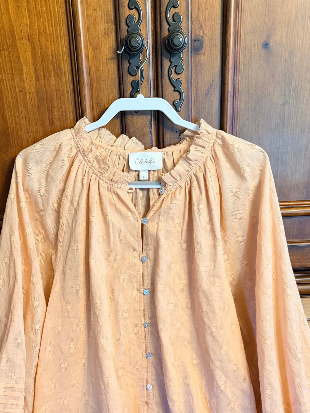Cleobella 100% Cotton Peasant Long Sleeve Shirt Size Large - Picture 12 of 12